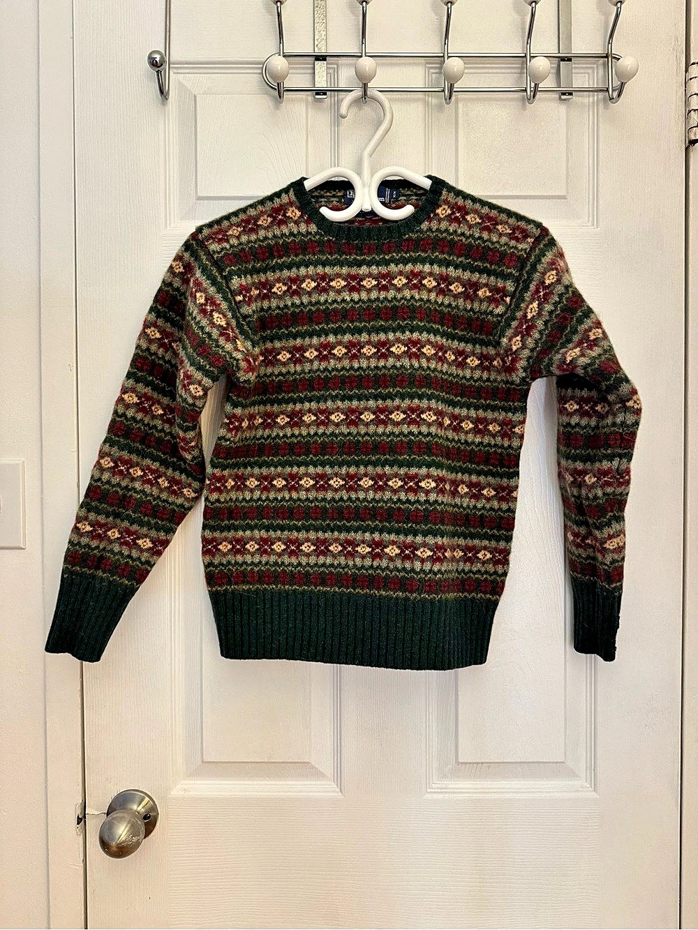 Polo by Ralph Lauren Fair Isle Crewneck Sweater Green & Red Size M